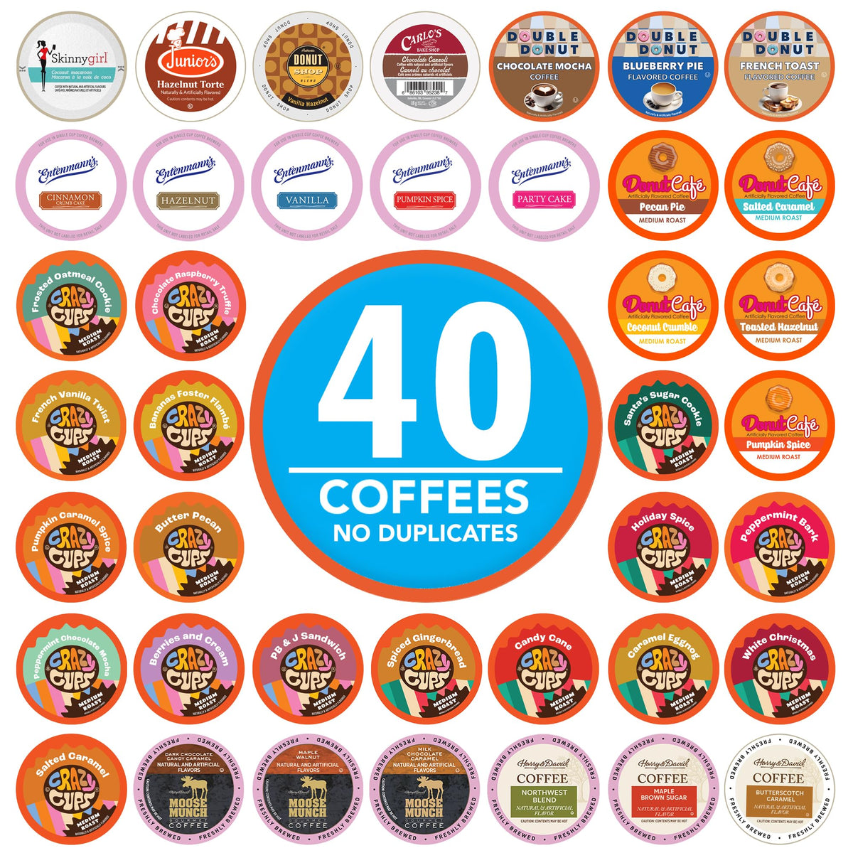 Crazy Cups 40-count flavored pods sampler perfect for discovering new favorites with Keurig.
