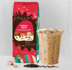 Crazy Cups Holiday Spice coffee beans close-up highlighting natural flavor and freshness.