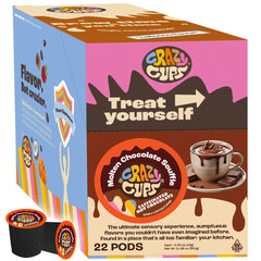 Crazy Cups caffeinated hot chocolate pod pack ready for a cozy boost.