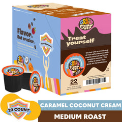 Crazy Cups hot coffee pour with coconut caramel aroma