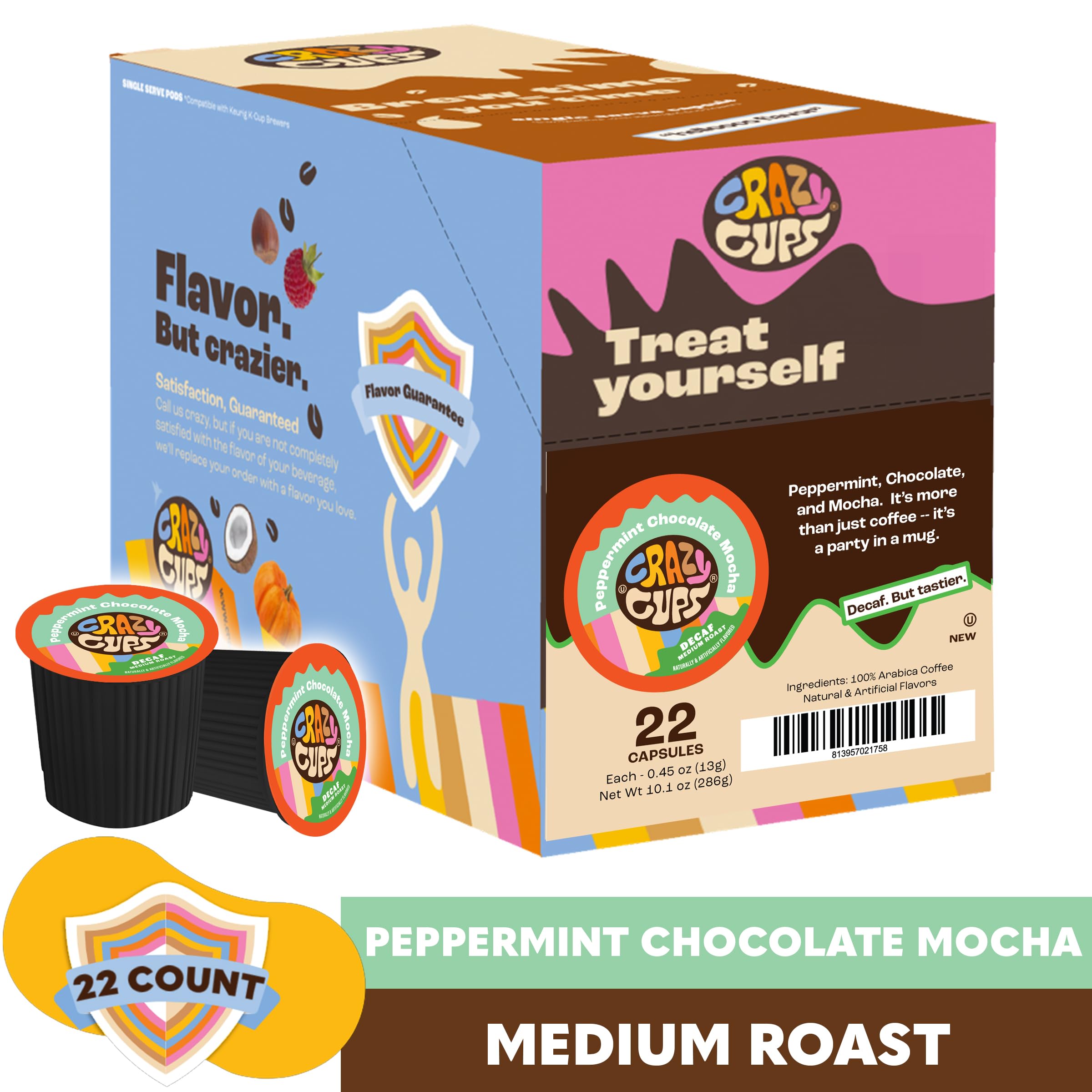 Crazy Cups hot coffee brew with peppermint mocha flavor