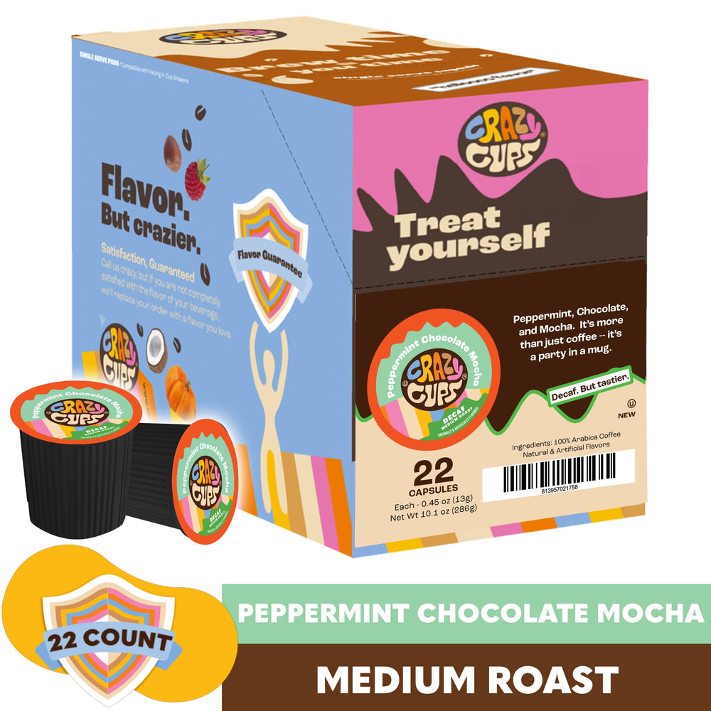 Crazy Cups hot coffee brew with peppermint mocha flavor
