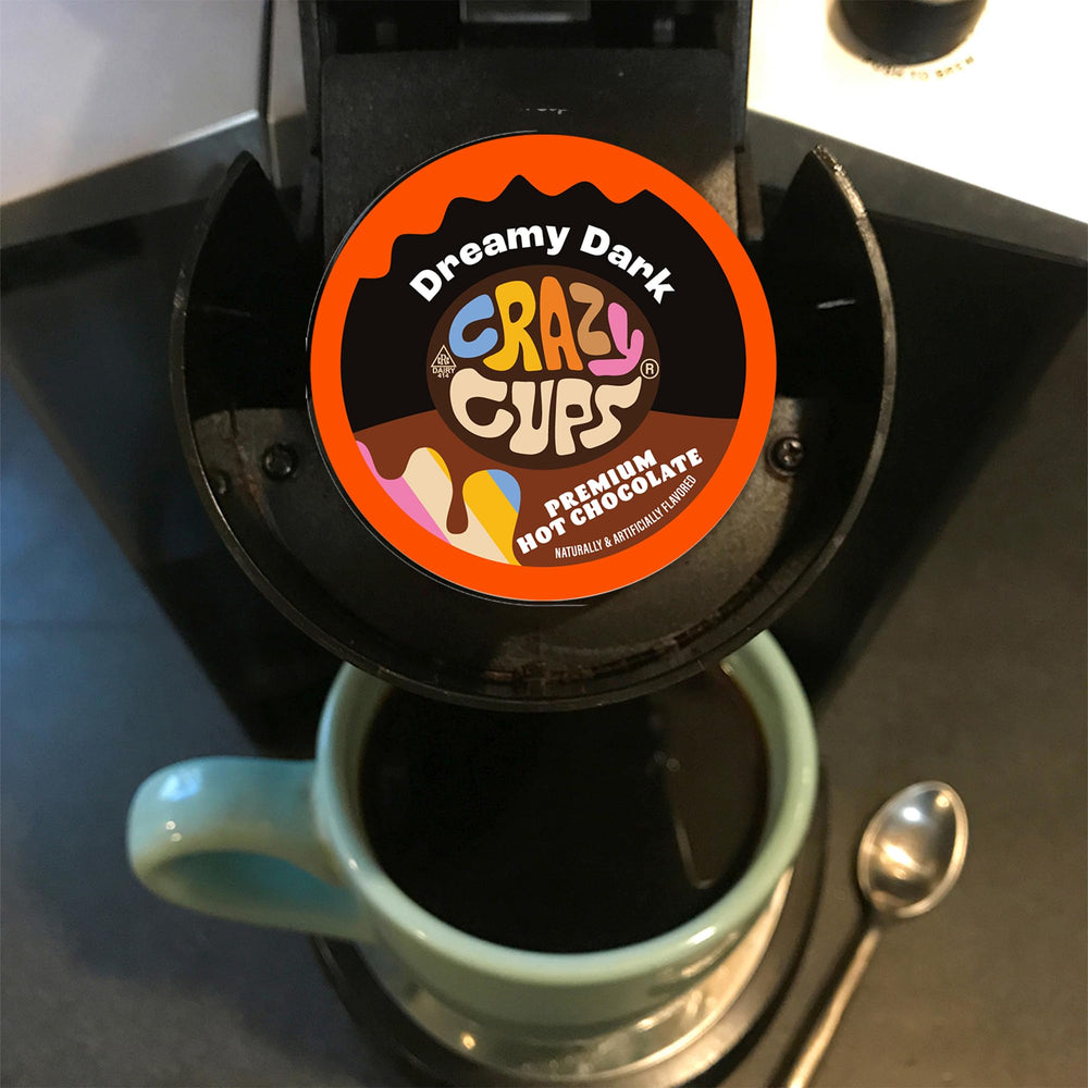 Crazy Cups Keurig-compatible K-Cups on display for quick, convenient cups