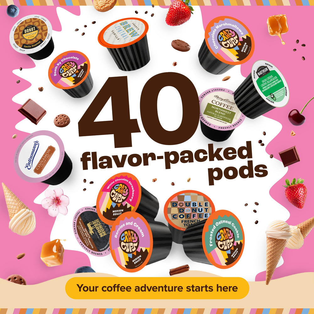 Crazy Cups Keurig-compatible pods fit most brewers for quick mornings