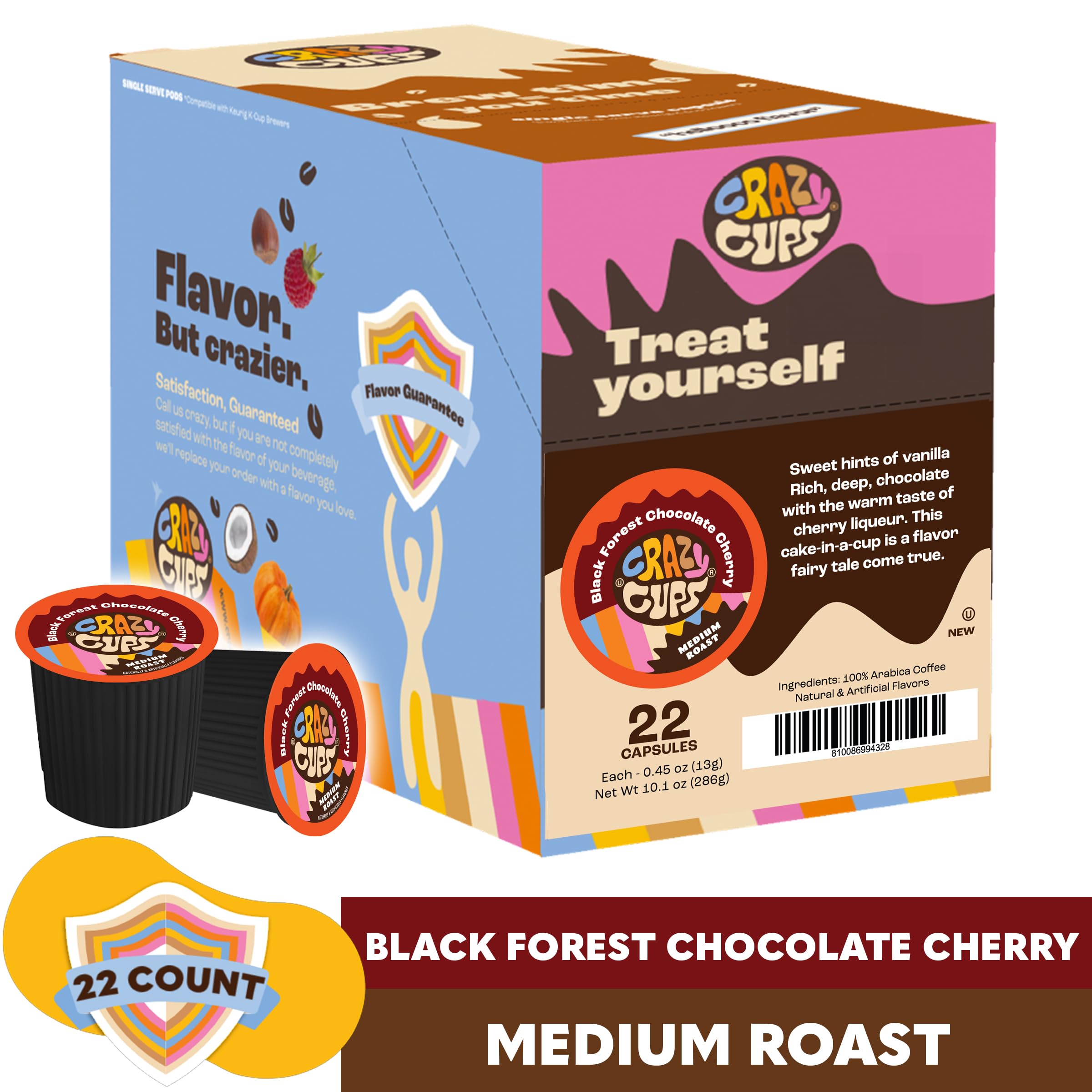 Crazy Cups Keurig-compatible pods ready for quick, convenient single-serve brewing