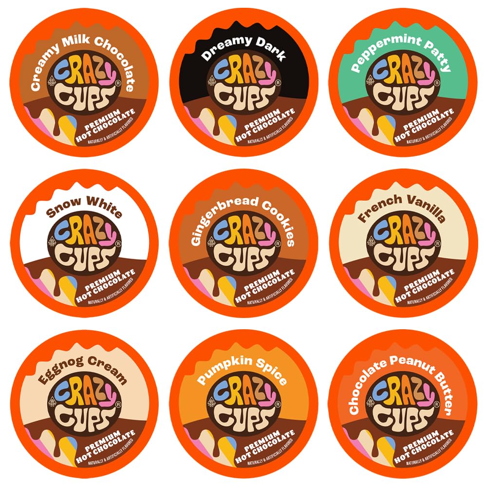 Crazy Cups seasonal hot chocolate sampler front view highlights a giftable variety