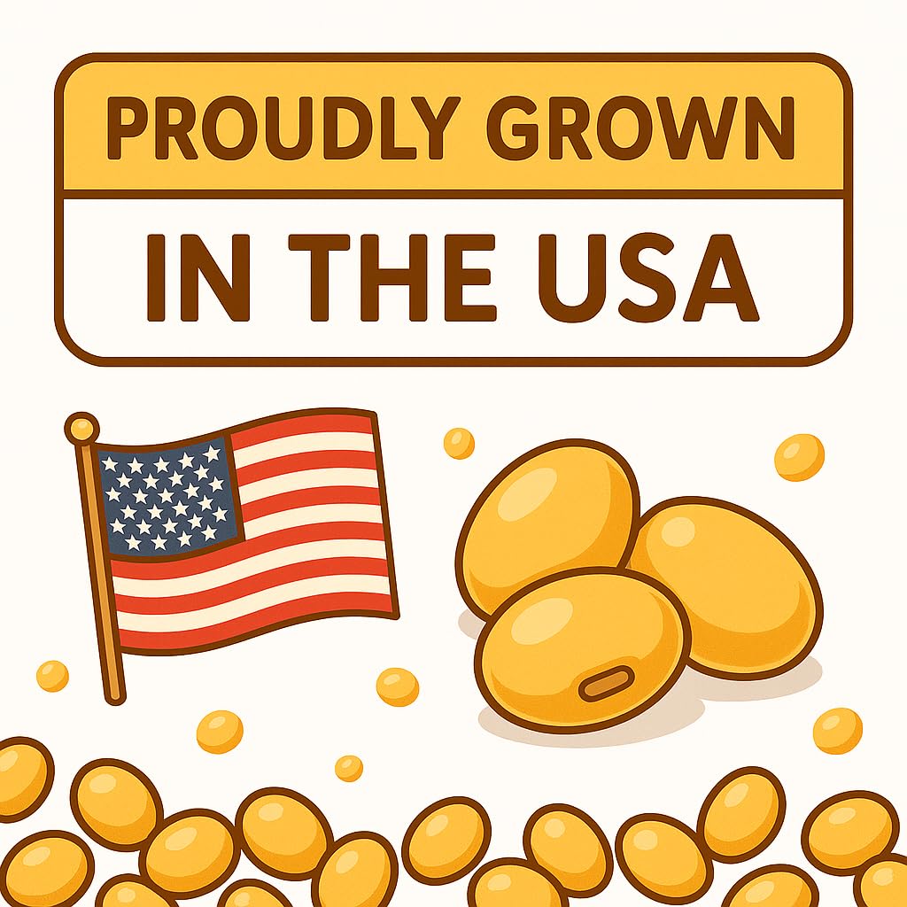 Bulk-packaged Crazy Nuts soybeans for regular soy milk makers and cooks.