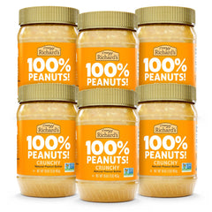 Crazy Richard's crunchy peanut butter jar with natural ingredients, ideal for toast.