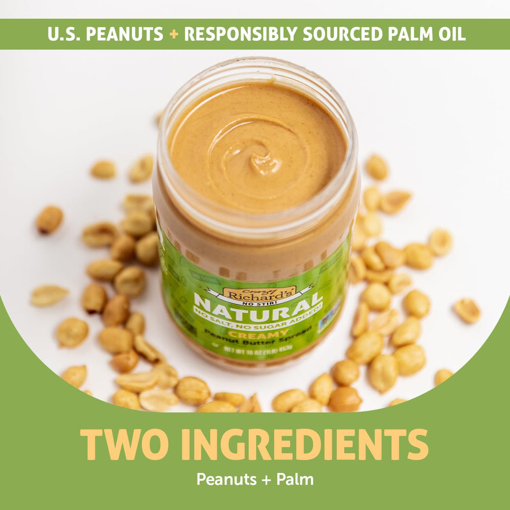 Crazy Richard's kosher-certified peanut butter label highlights quality.