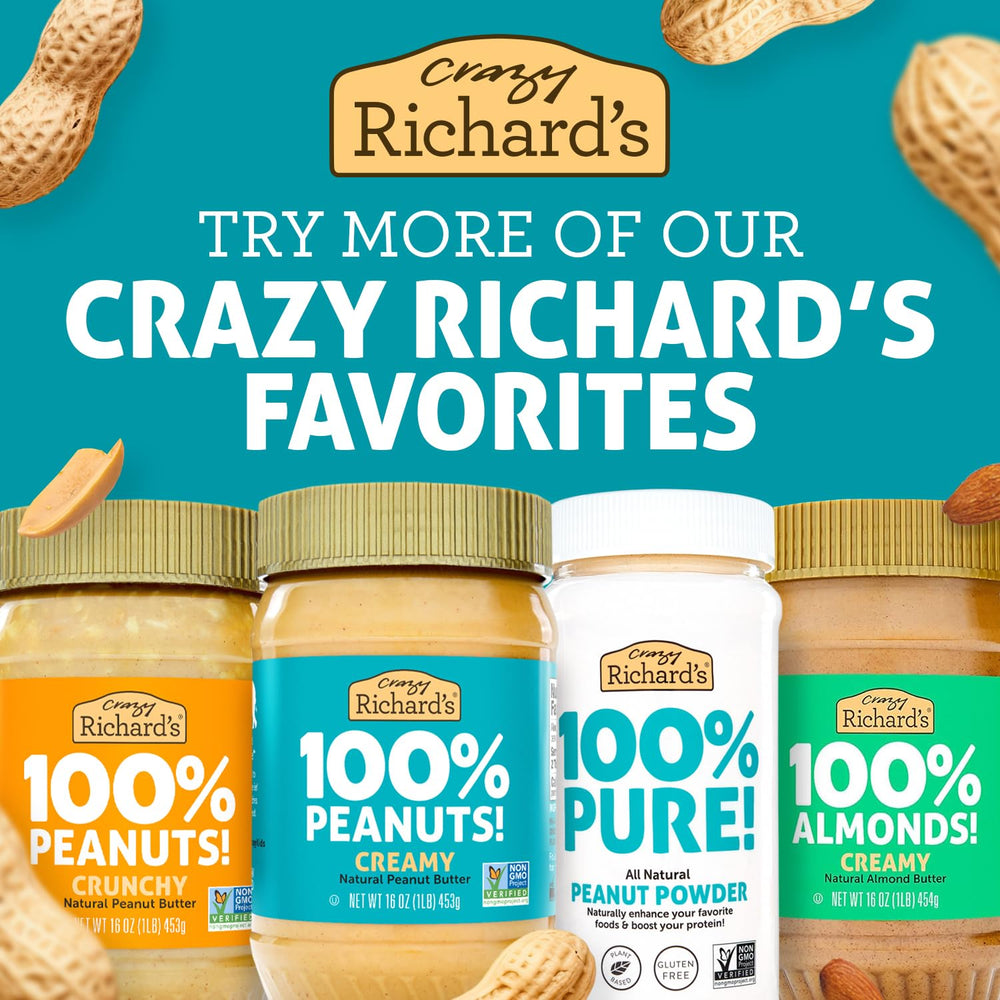 Crazy Richard's kosher-certified peanut powder for trusted family cooking.