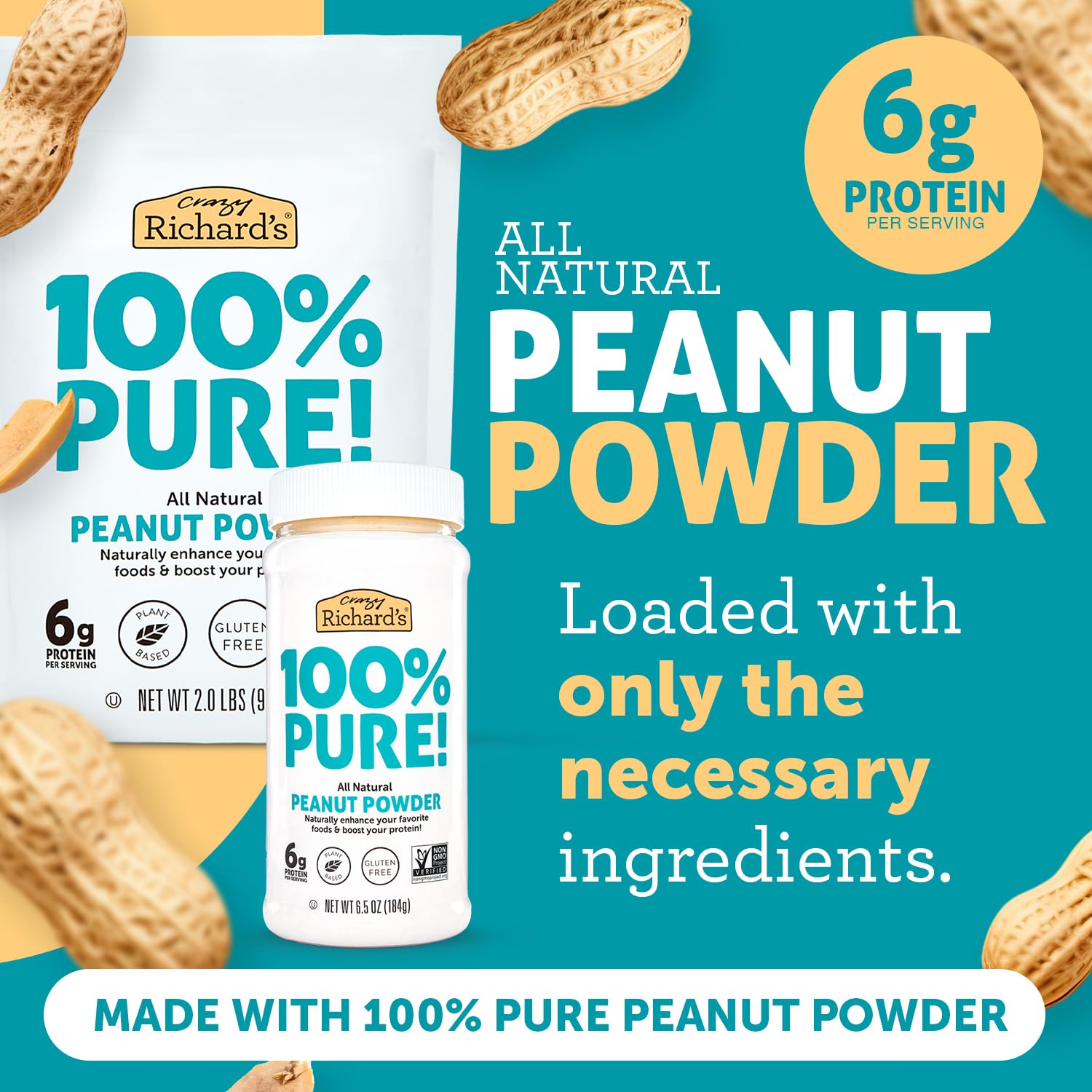 Crazy Richard's non-GMO gluten-free powder, versatile for sauces and desserts.