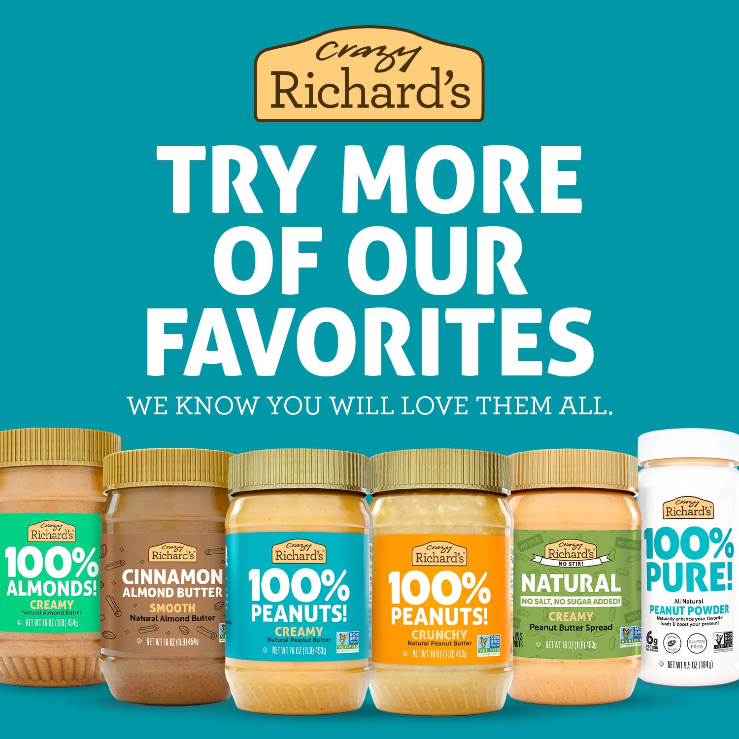Crazy Richard's unsalted, unsweetened peanut butter ideal for smoothies.