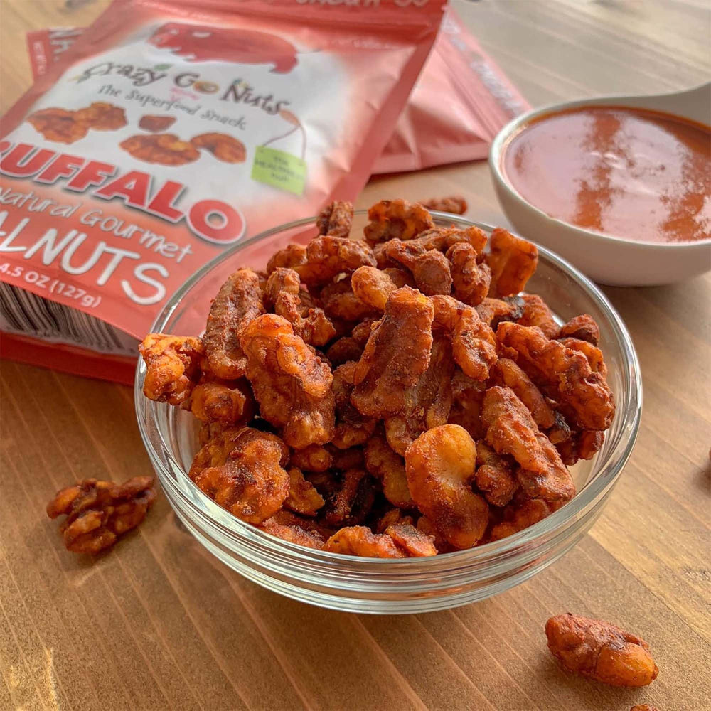 Omega-3 and antioxidants in CrazyGoNuts California walnuts support everyday snacking.