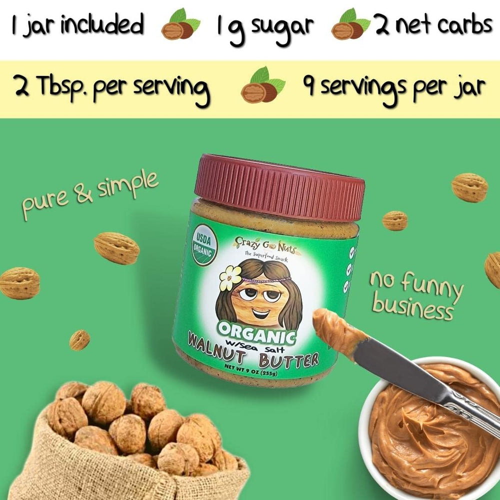 CrazyGoNuts two-ingredient walnut butter close-up of ingredients