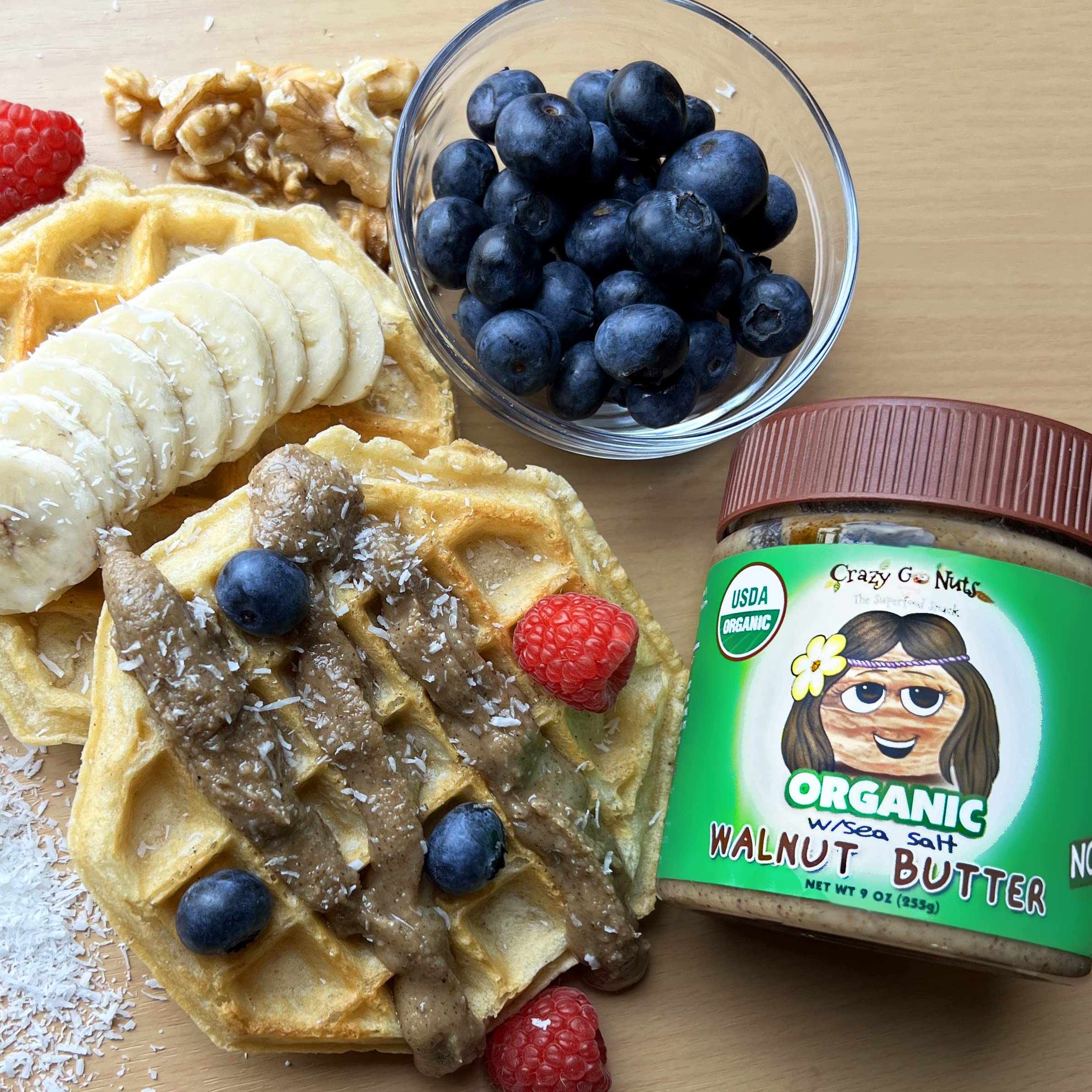 CrazyGoNuts walnut butter on toast; rich flavor elevates breakfast.