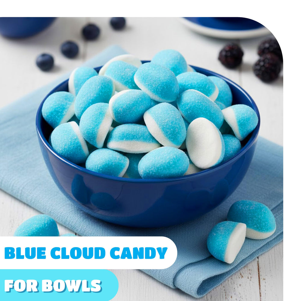 CrazyOutlet Blue Raspberry Puffs for gender reveal candy buffets.