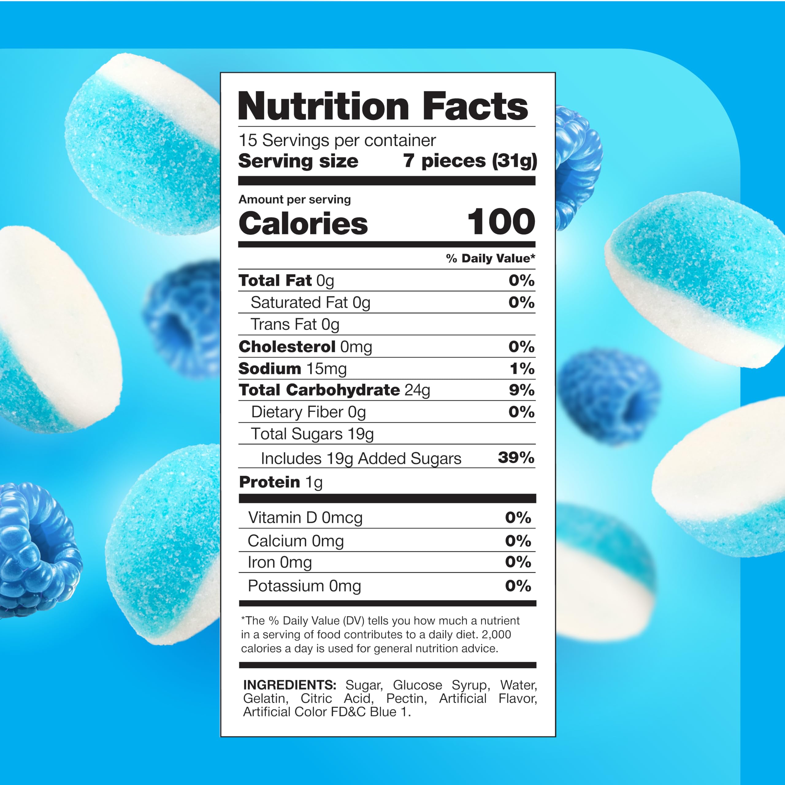 CrazyOutlet Blue Raspberry Puffs closeup, ideal for dessert tables and party displays.