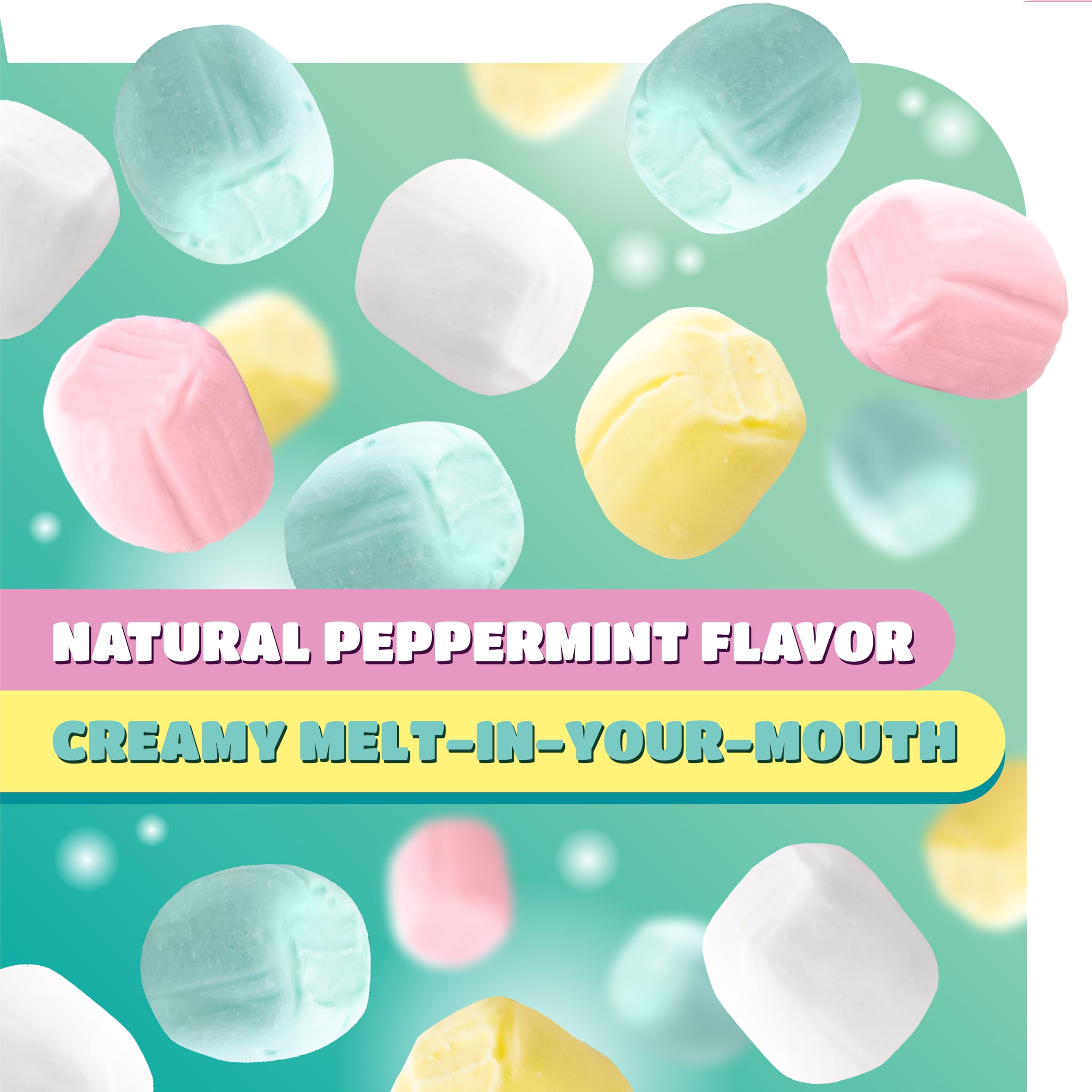 CRAZYOUTLET Buttermints pastel colors in green, pink, yellow, white brighten tables