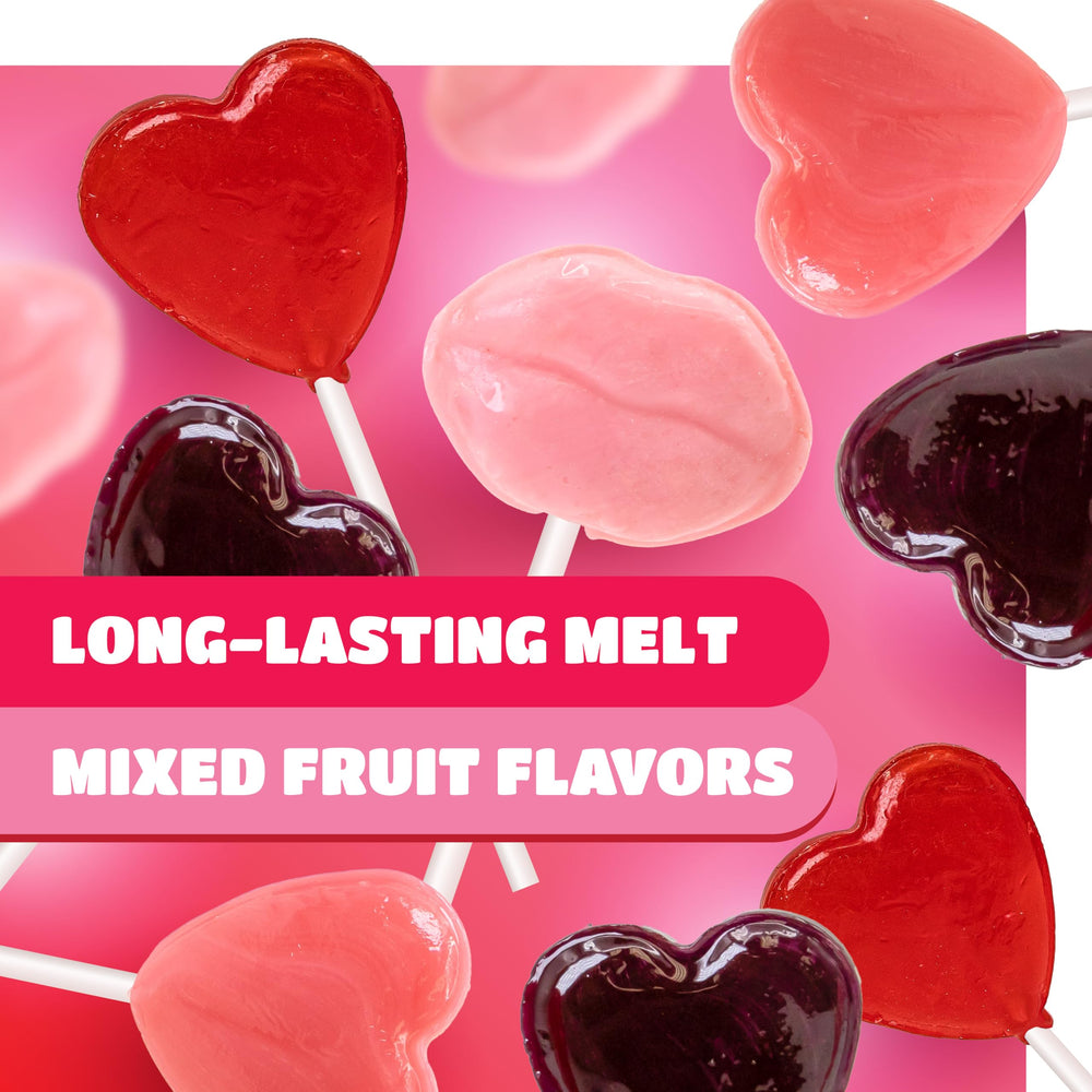 CrazyOutlet candy buffet display with glossy lips and bright hearts.