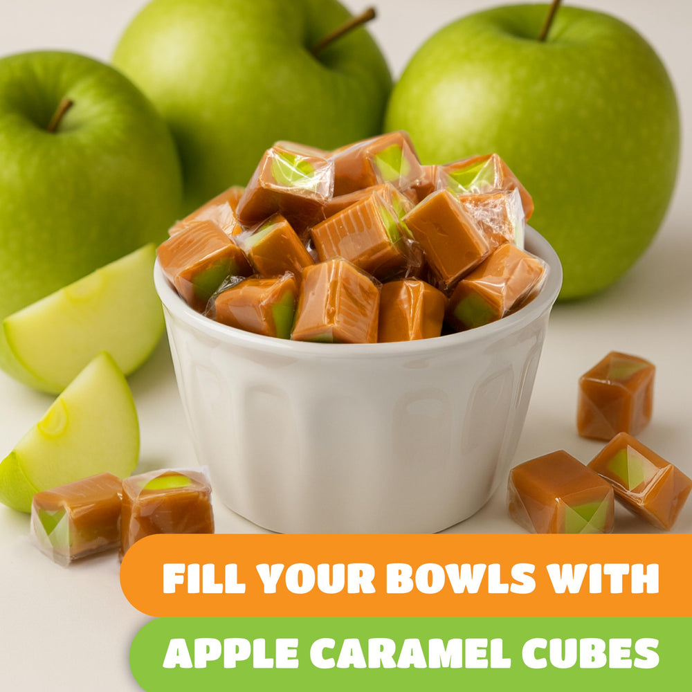 CrazyOutlet Caramel Cubes as dessert garnish on ice cream and cakes.