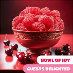 Serving idea: glass jar or bowl filled with cherry slices for candy bowls