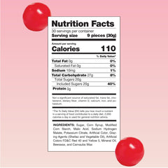 CRAZYOUTLET Cherry Sours jar portion highlights chewy texture perfect for snacking