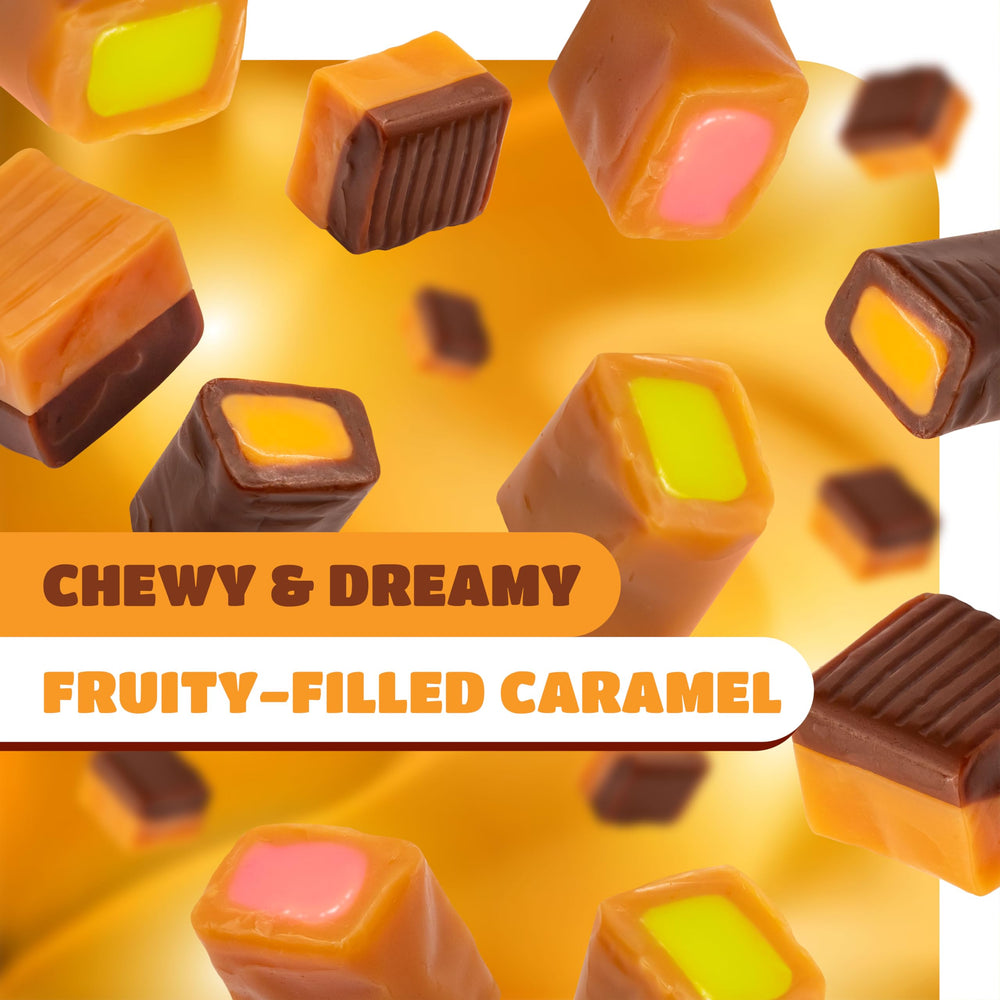 CRAZYOUTLET Caramel Candy Mix 2lb bag displayed for snacking