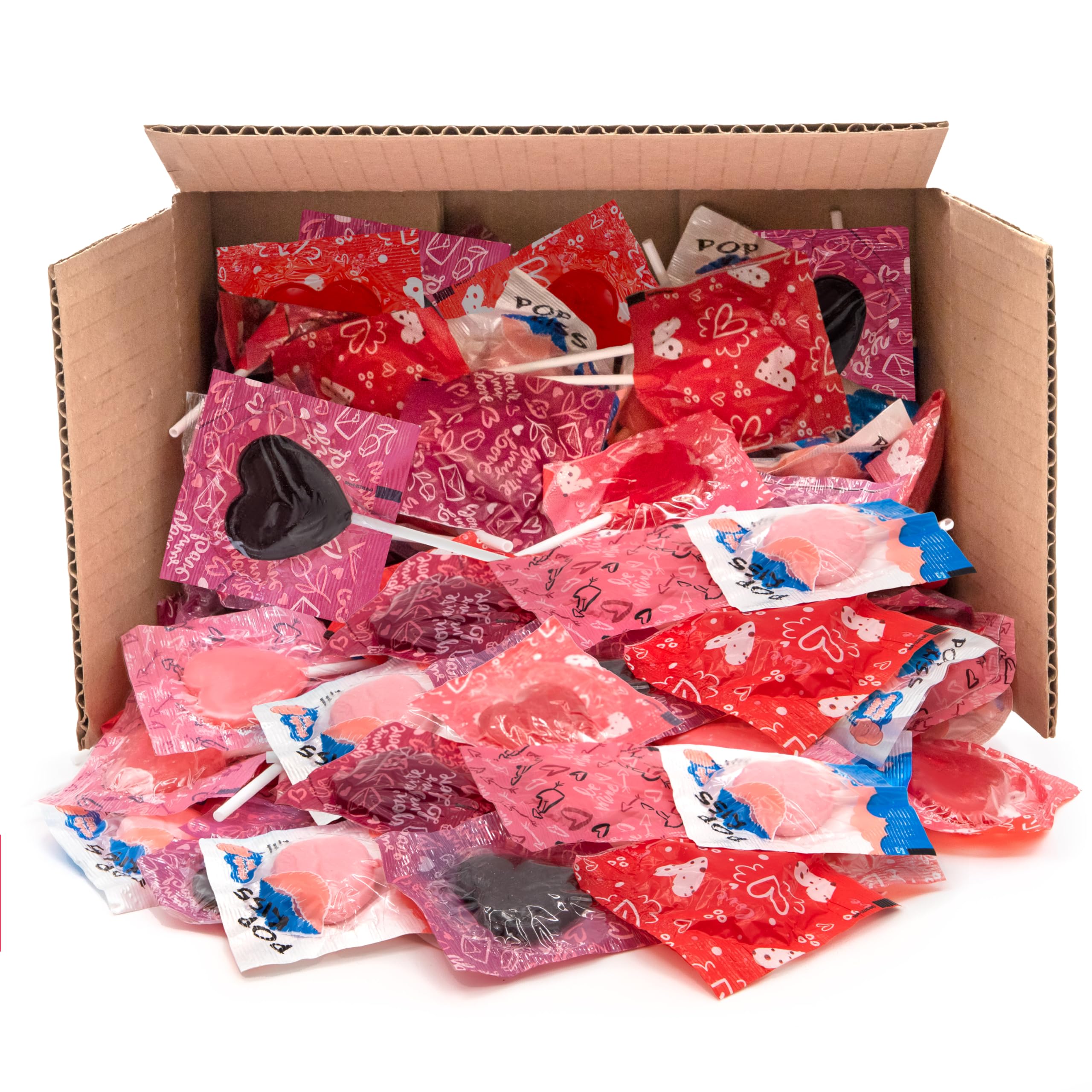CrazyOutlet classroom candy bowl with ready-to-share heart and lip lollipops.