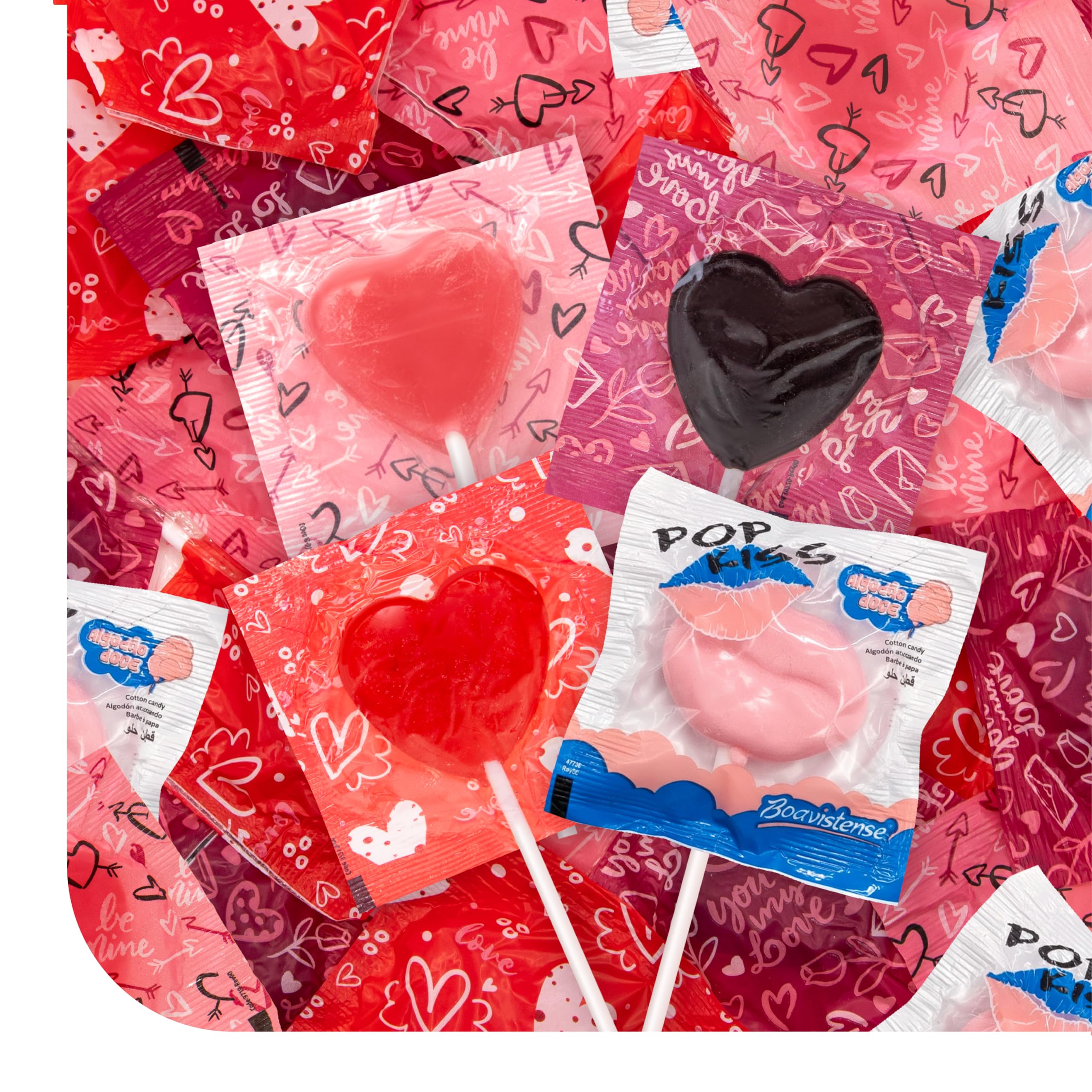 CrazyOutlet heart lollipops 2lb box, vibrant red and pink colors for celebration treats.