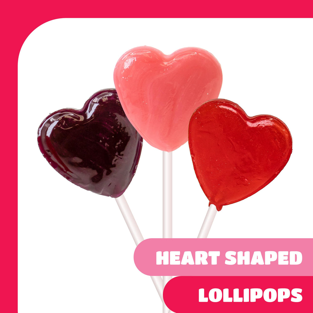 CRAZYOUTLET heart lollipops strawberry flavor bright pink treat for gift bags
