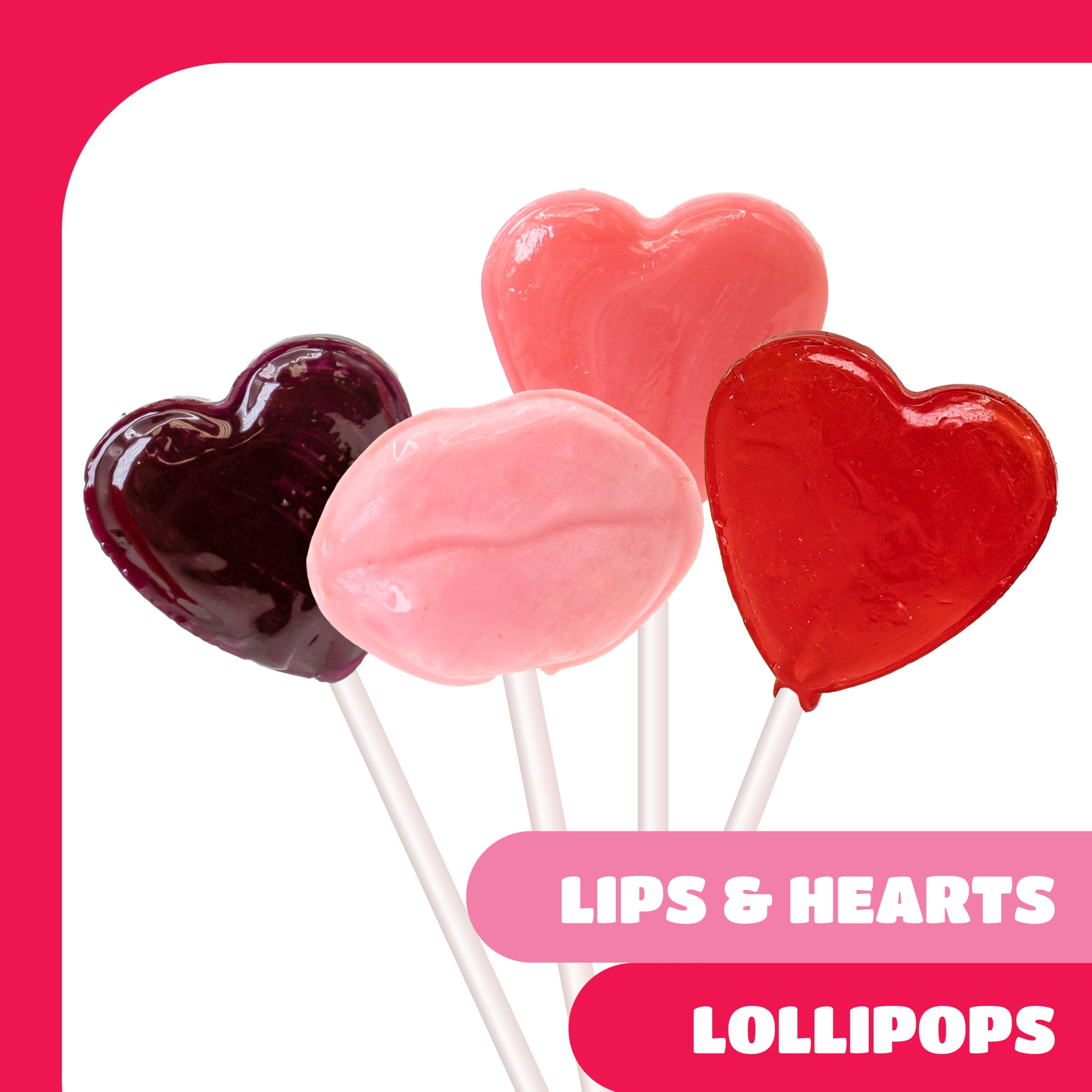 CrazyOutlet heart lollipops variety of flavors suitable for party favors.