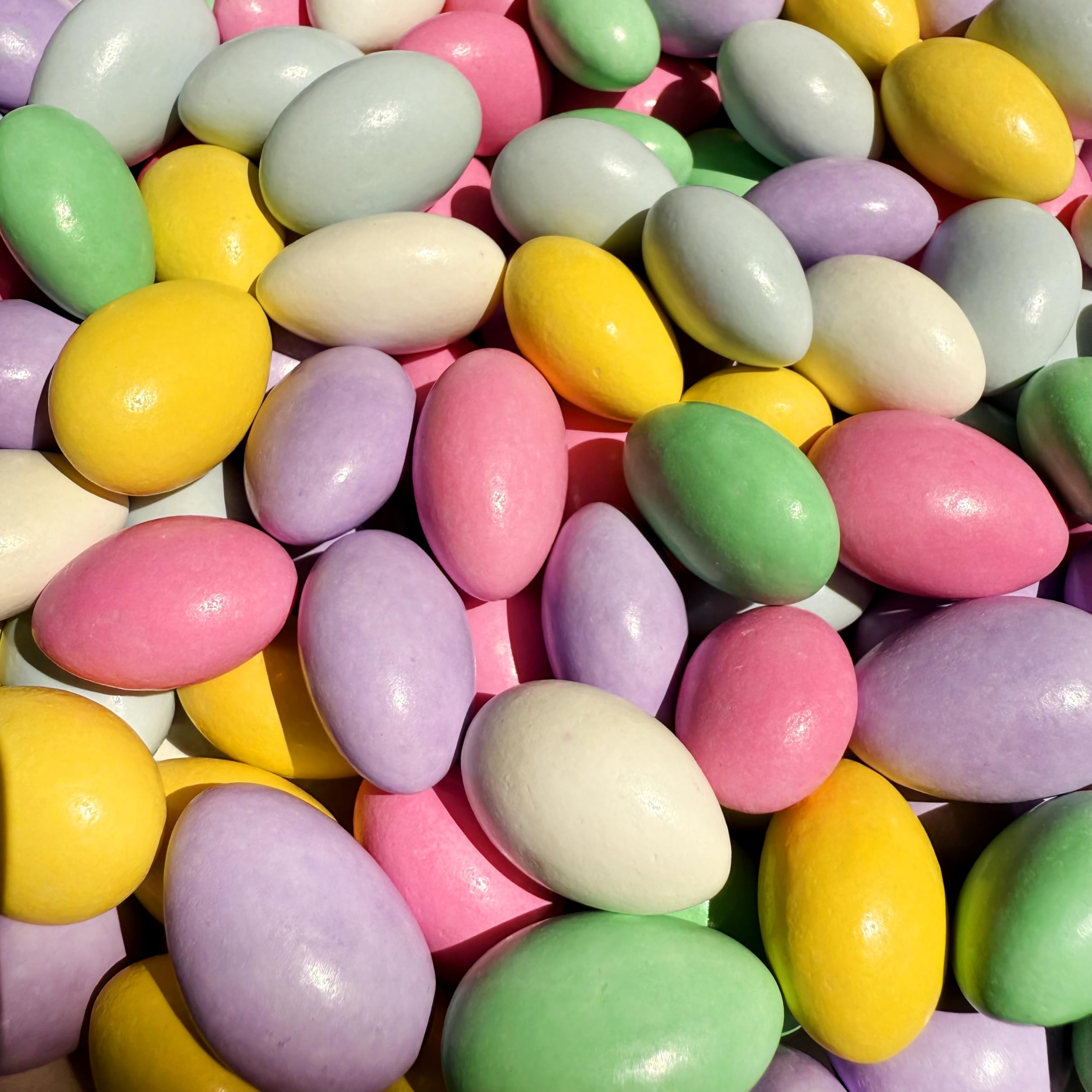 CrazyOutlet Jordan almonds with pastel candy shells, ideal for elegant wedding favors.