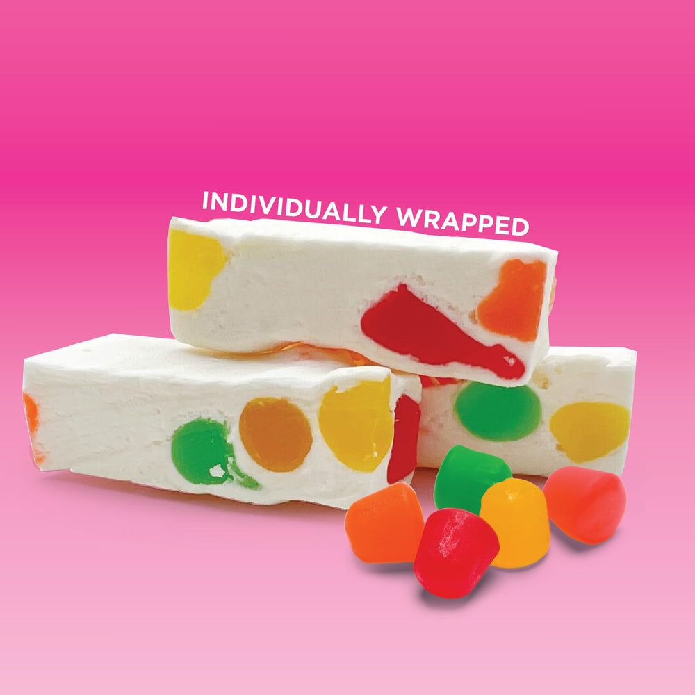 CRAZYOUTLET Jujube Nougat with fruity jelly bits add colorful sweetness to every bite.