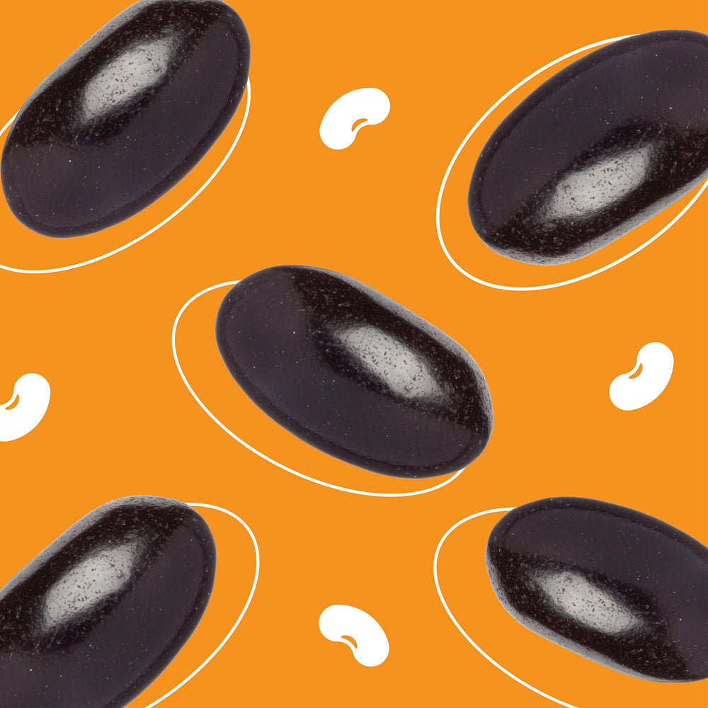 CRAZYOUTLET black licorice beans chewy center texture adds nostalgic charm to bowls.