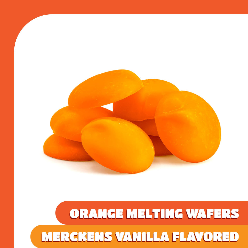 CRAZYOUTLET Merckens Orange melts for molding festive Easter shapes and decorative accents.