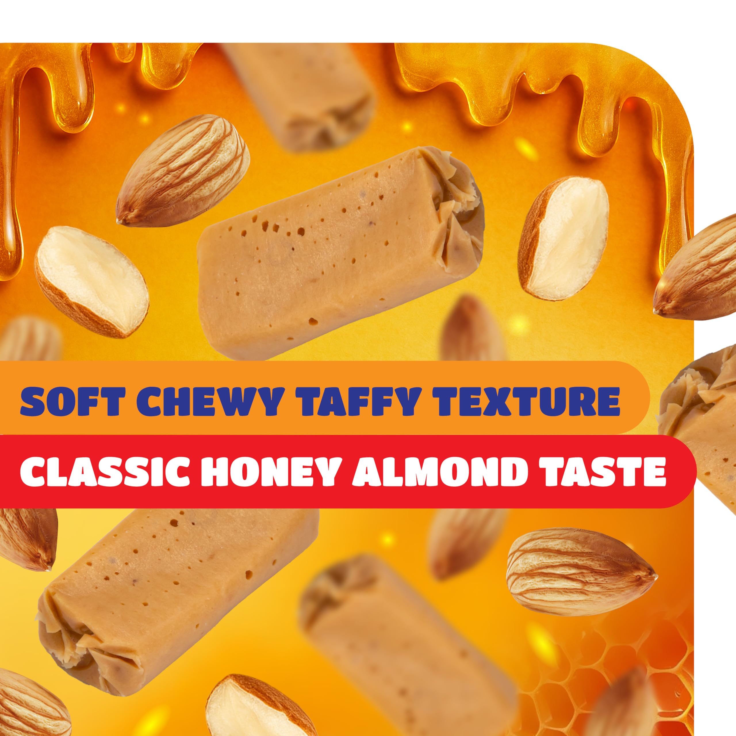CrazyOutlet Honey Almond Taffy in a bowl adds warm, inviting sweetness to any desk.