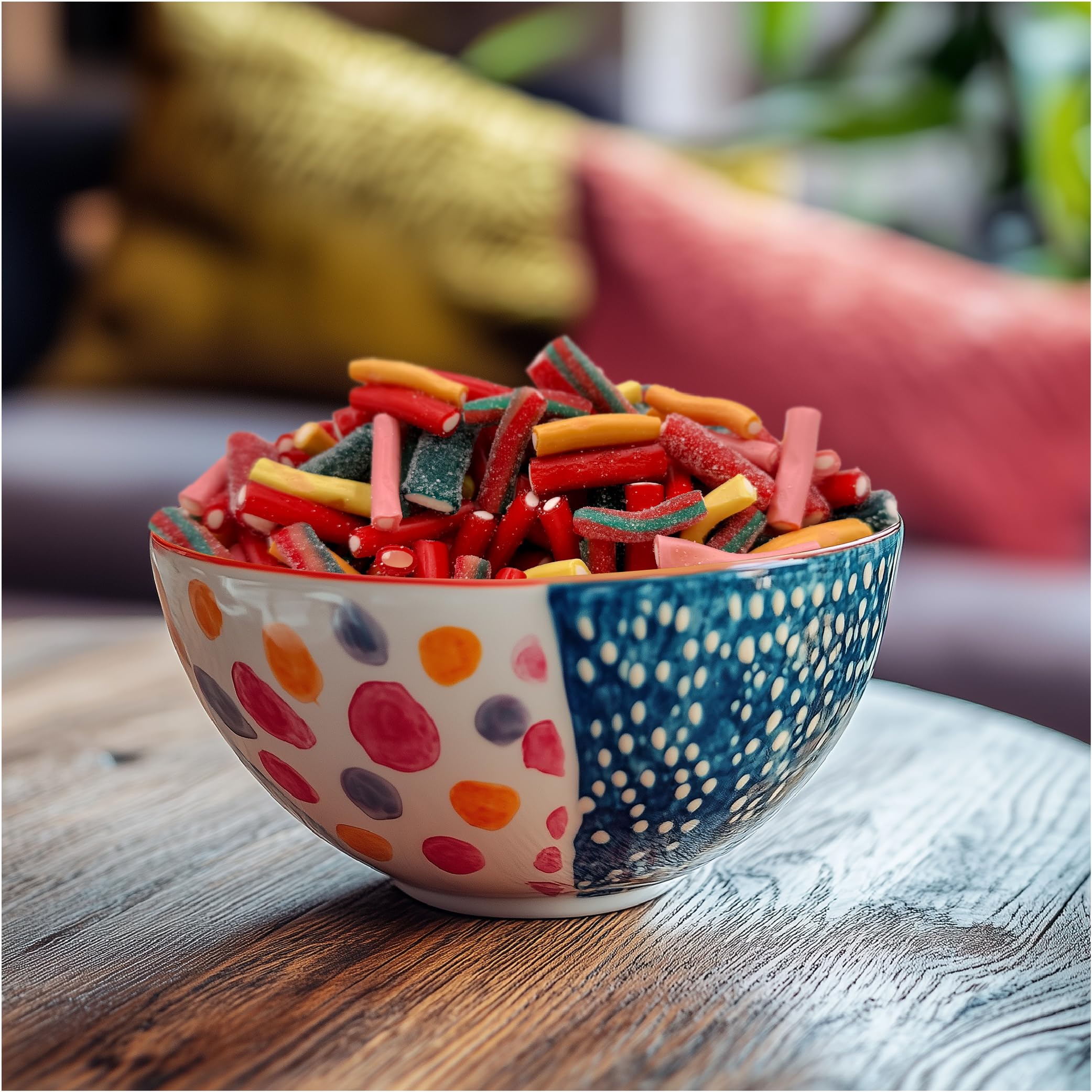 Colorful Pencil Bites displayed in a bowl for events and displays