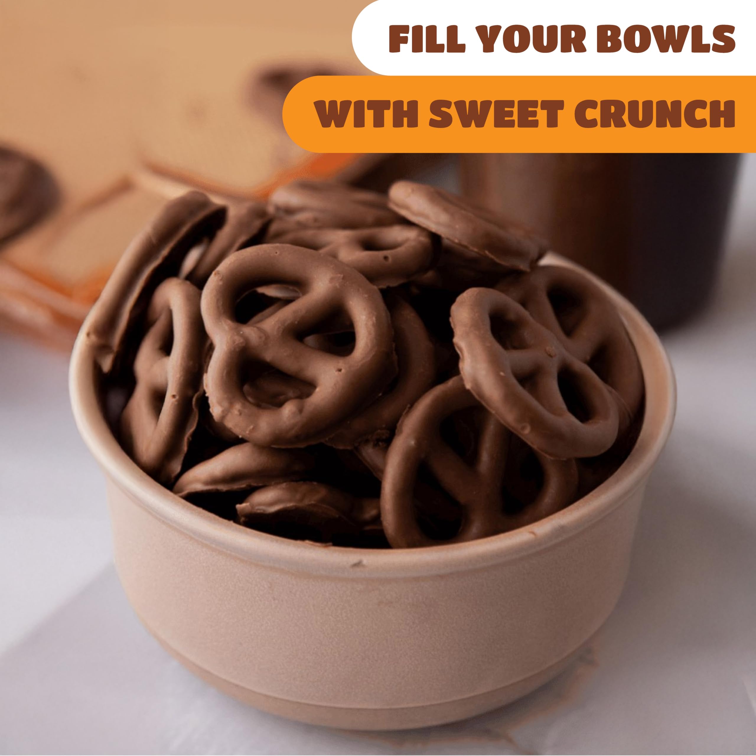 CRAZYOUTLET chocolate-covered pretzels displayed on a tray for easy party-snack planning.
