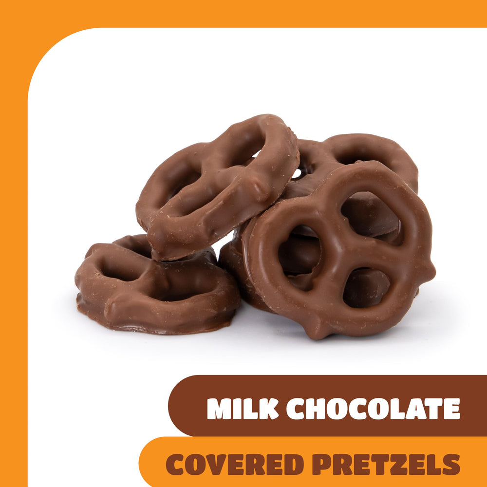 CrazyOutlet Milk Chocolate Pretzels arranged in snack bowls for gatherings and easy serving.