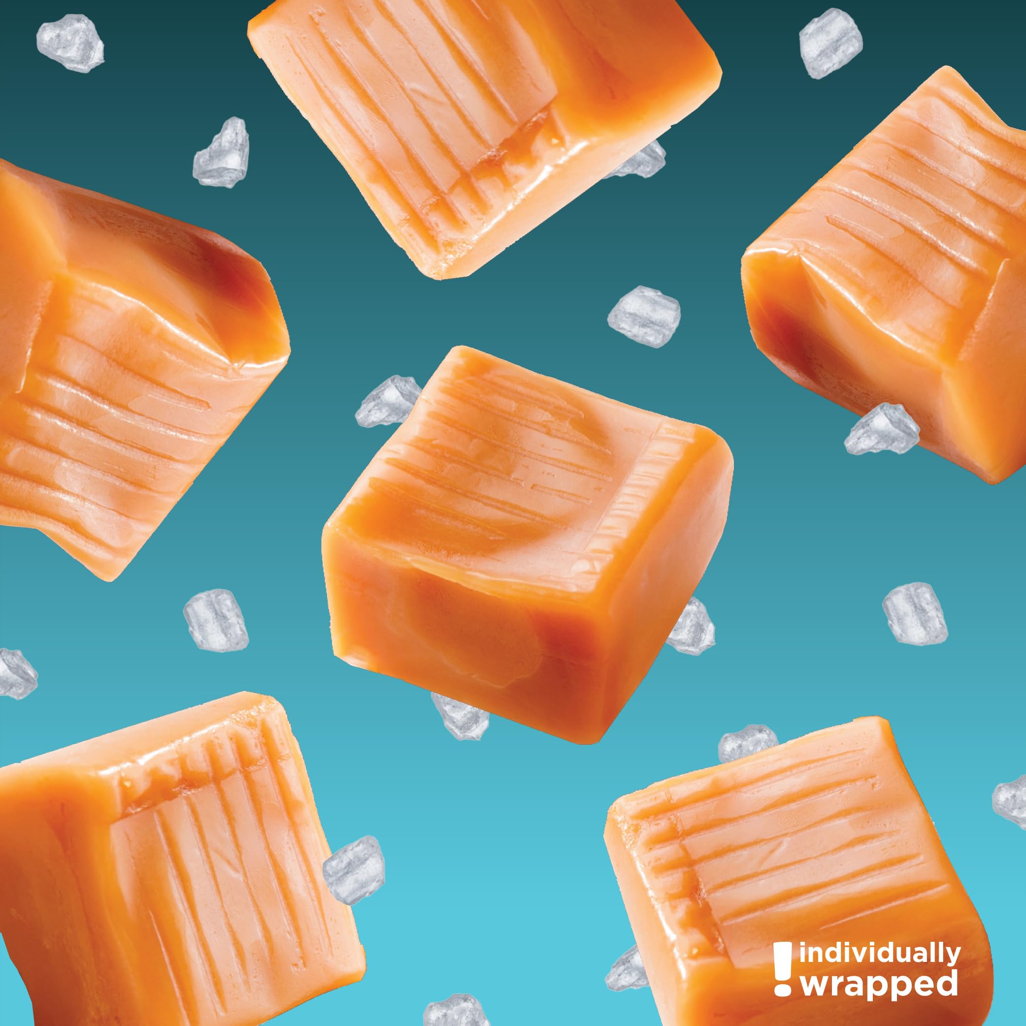 CRAZYOUTLET sea salt caramel cubes bulk 2lb, ideal for parties and buffets.