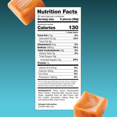 CRAZYOUTLET sea salt caramel cubes individually wrapped, convenient for easy sharing.
