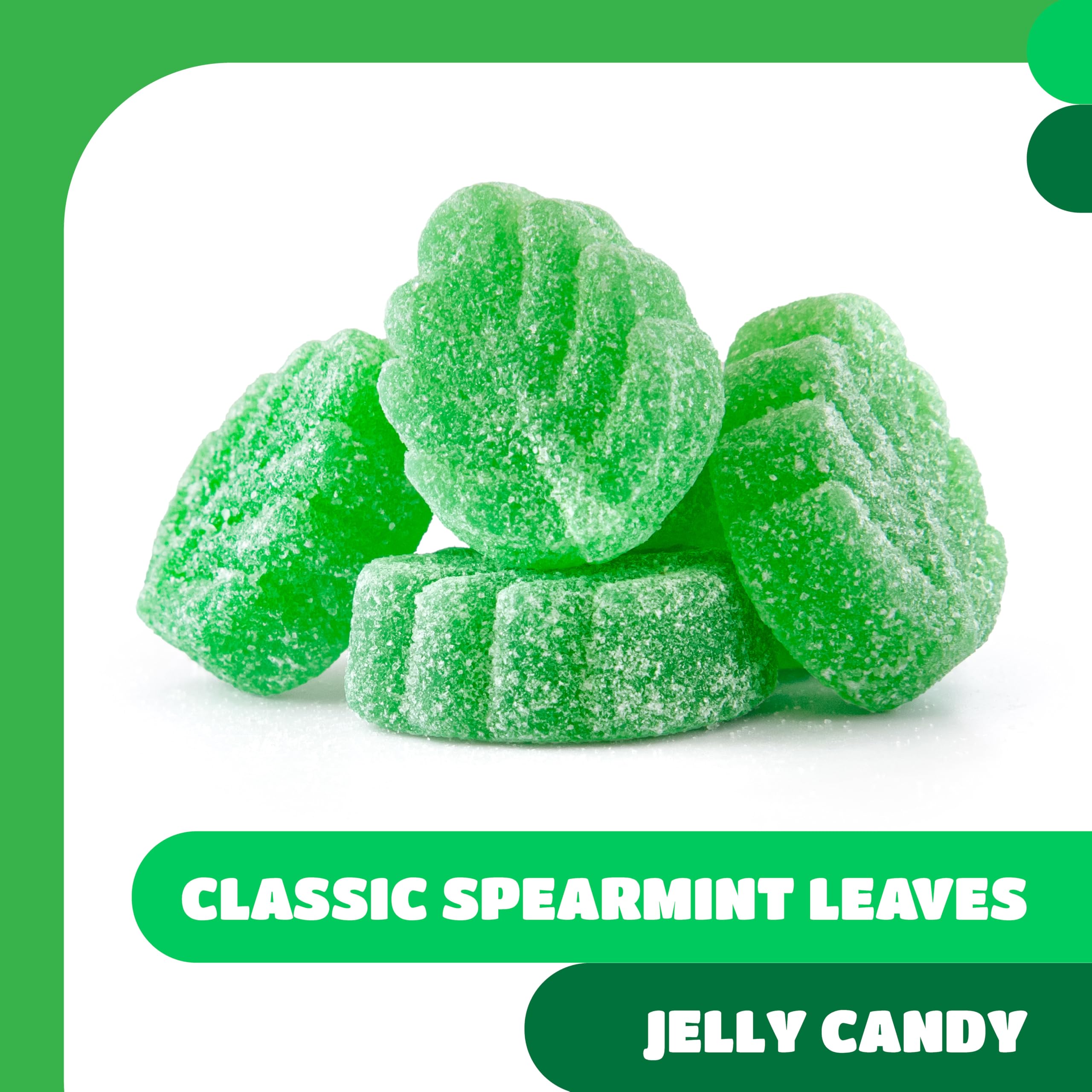 CRAZYOUTLET Spearmint Leaves Candy collection – vibrant green leaves for party displays.