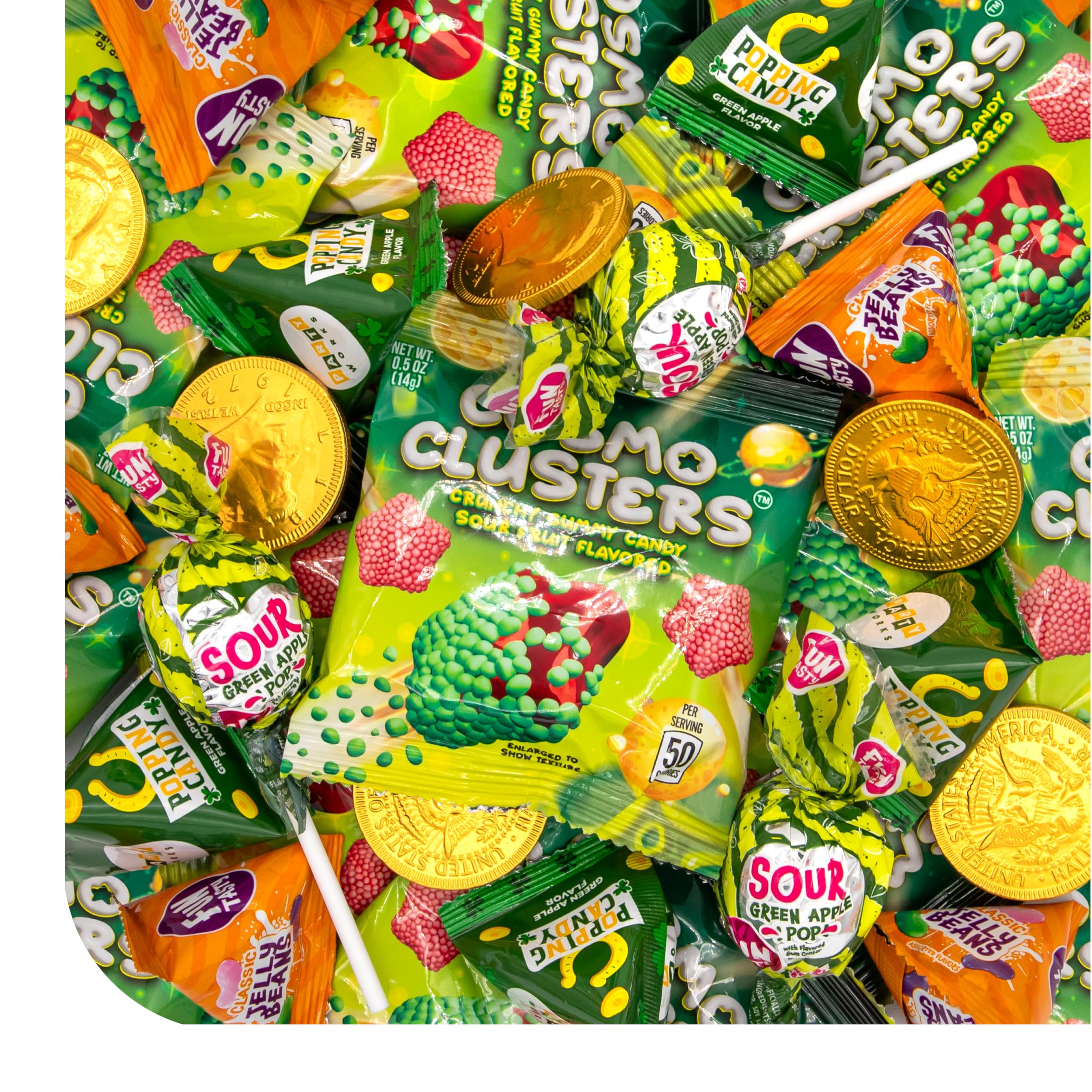 CRAZYOUTLET St Patrick's Day candy assortment for festive party displays and sharing.