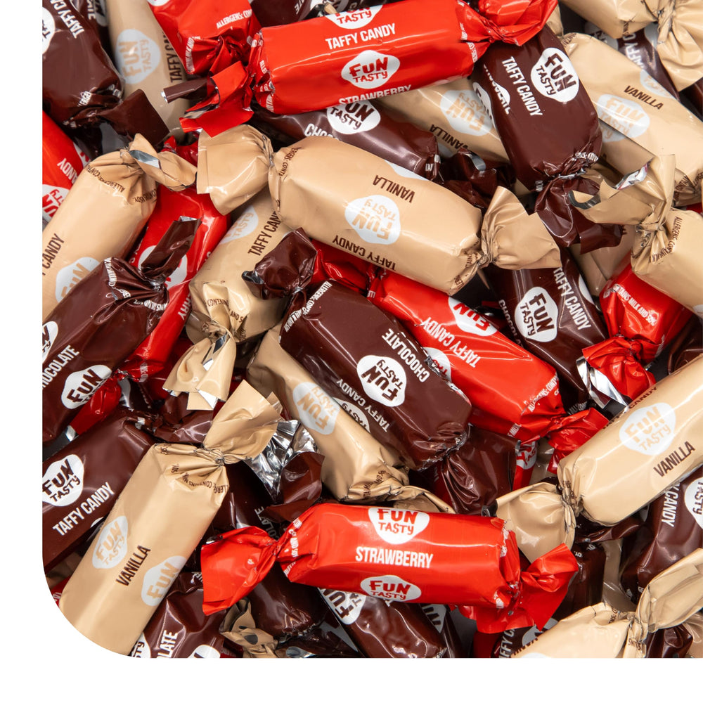 CRAZYOUTLET Taffy Candy 1 lb bulk bag for party refills; assorted caramels