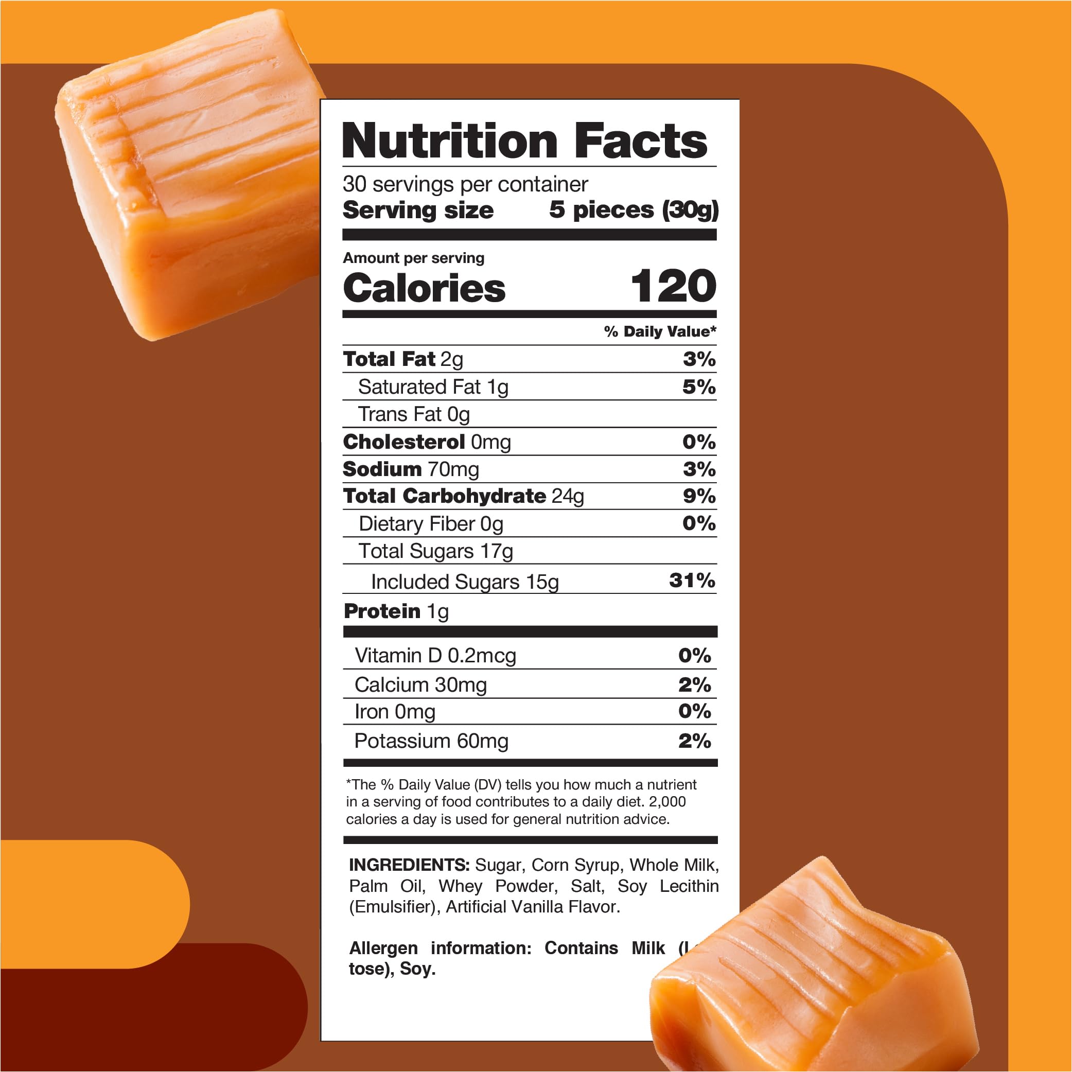 CrazyOutlet Vanilla Caramel Cubes closeup highlighting a smooth texture for sharing