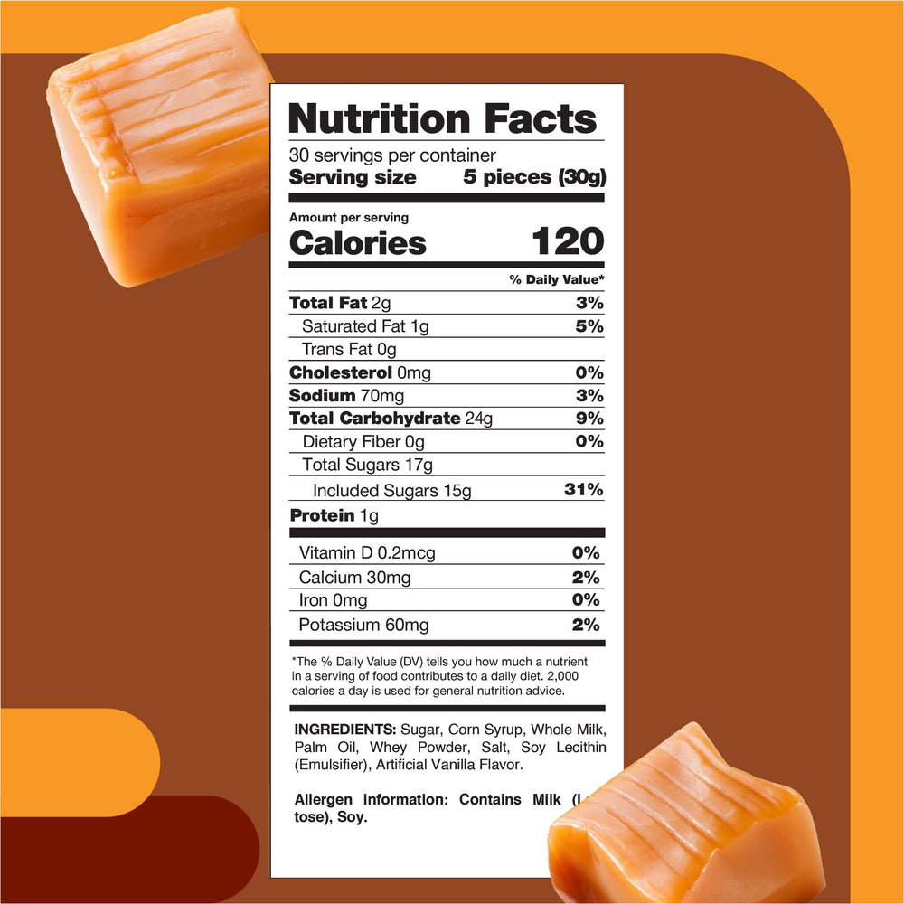 CrazyOutlet Vanilla Caramel Cubes closeup highlighting a smooth texture for sharing