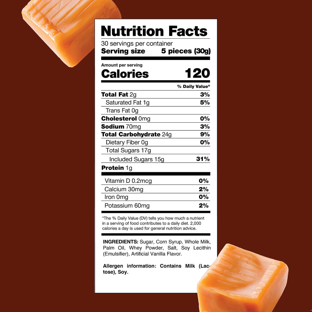 CRAZYOUTLET vanilla caramel cubes, ideal for desserts and snacking.