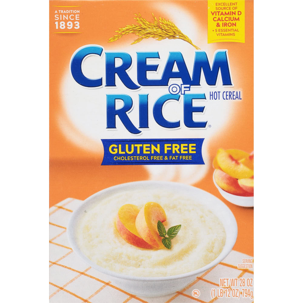 Cream of Rice gluten-free hot cereal boxes for a convenient breakfast staple