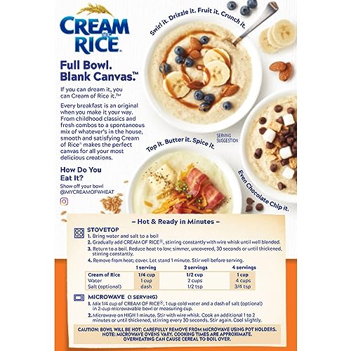 Cream of Rice microwave preparation for fast breakfast