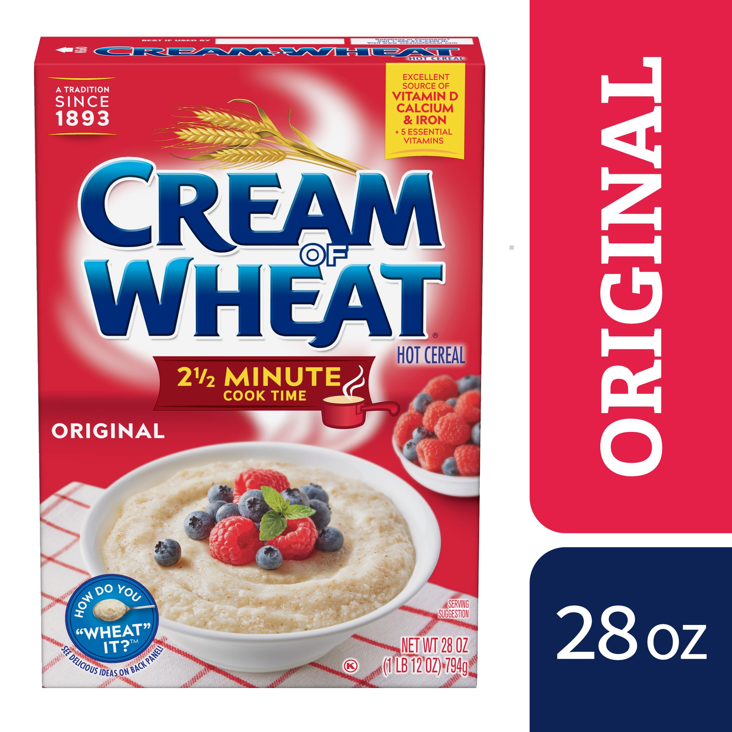 Cream of Wheat fat-free porridge, light and satisfying.